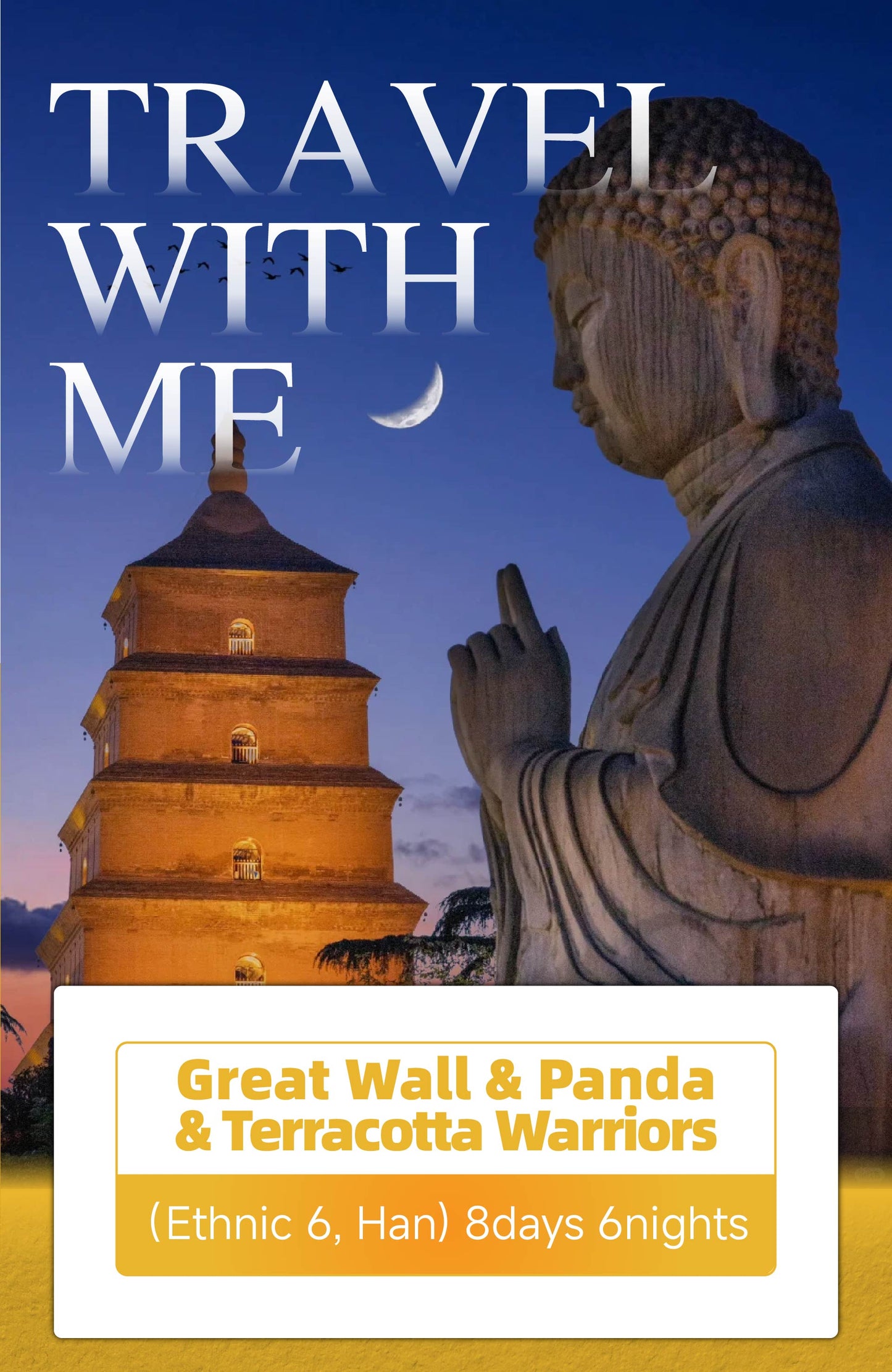 Trip 9:  Great Wall & Terracotta Warriors & Panda （Ethnic 6, Han) 8 Days, 6 Nights